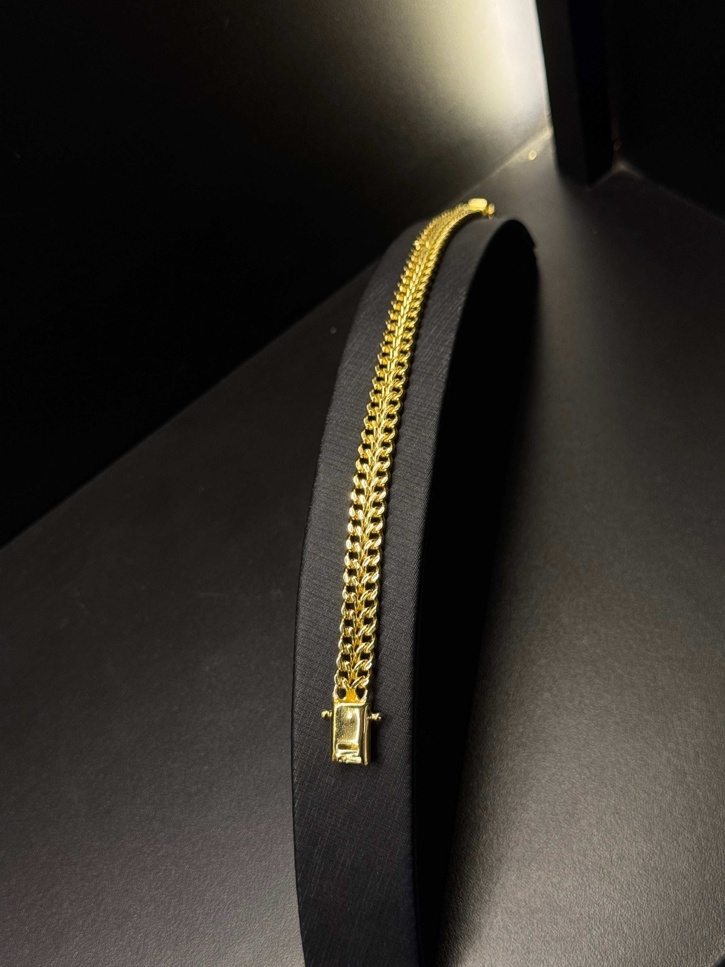 PULSEIRA DUPLO GRUMET 8MM BANHADO A OURO 18K