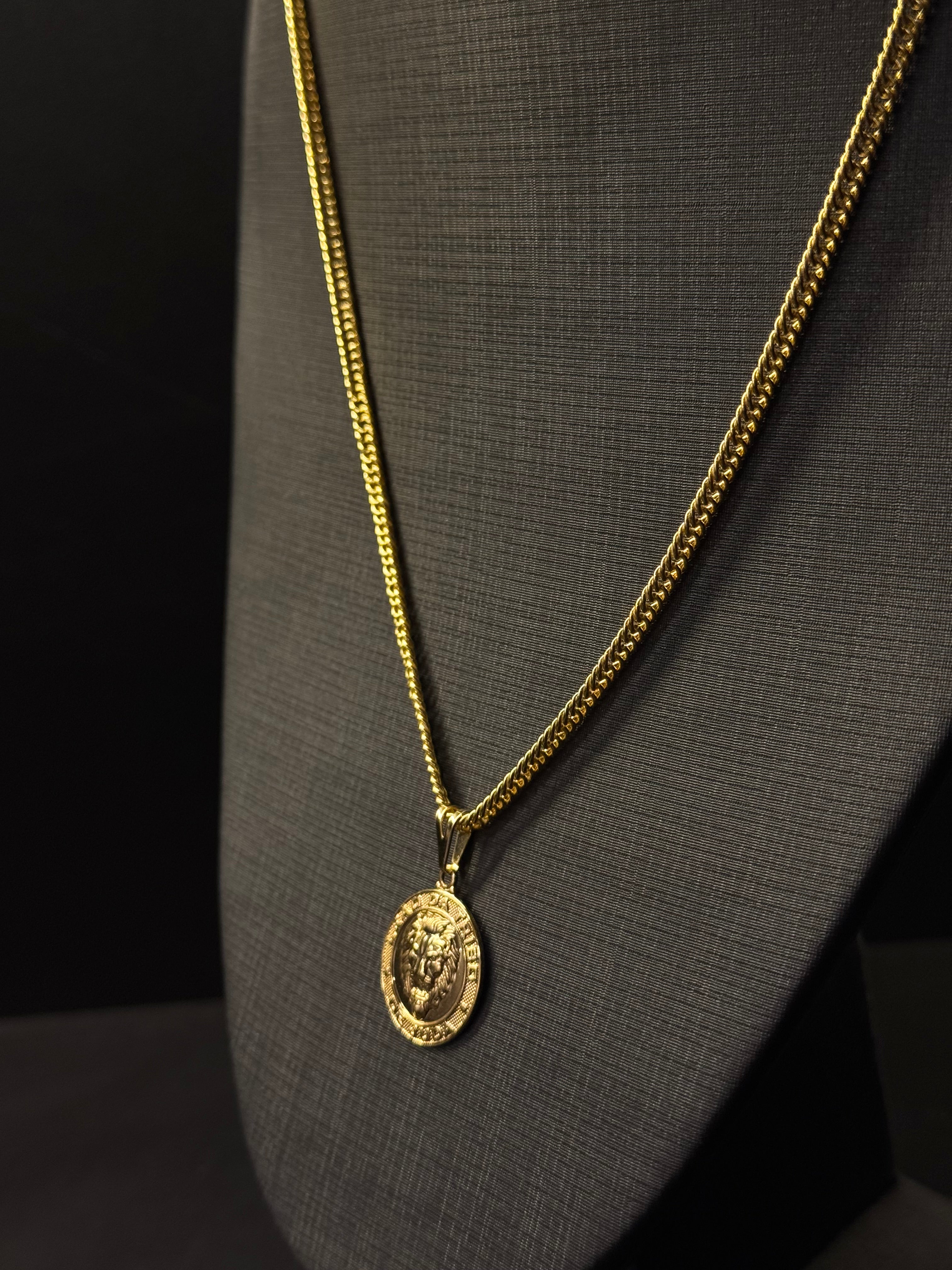 CORRENTE LACRAIA 3MM + PINGENTE BANHADO A OURO 18K