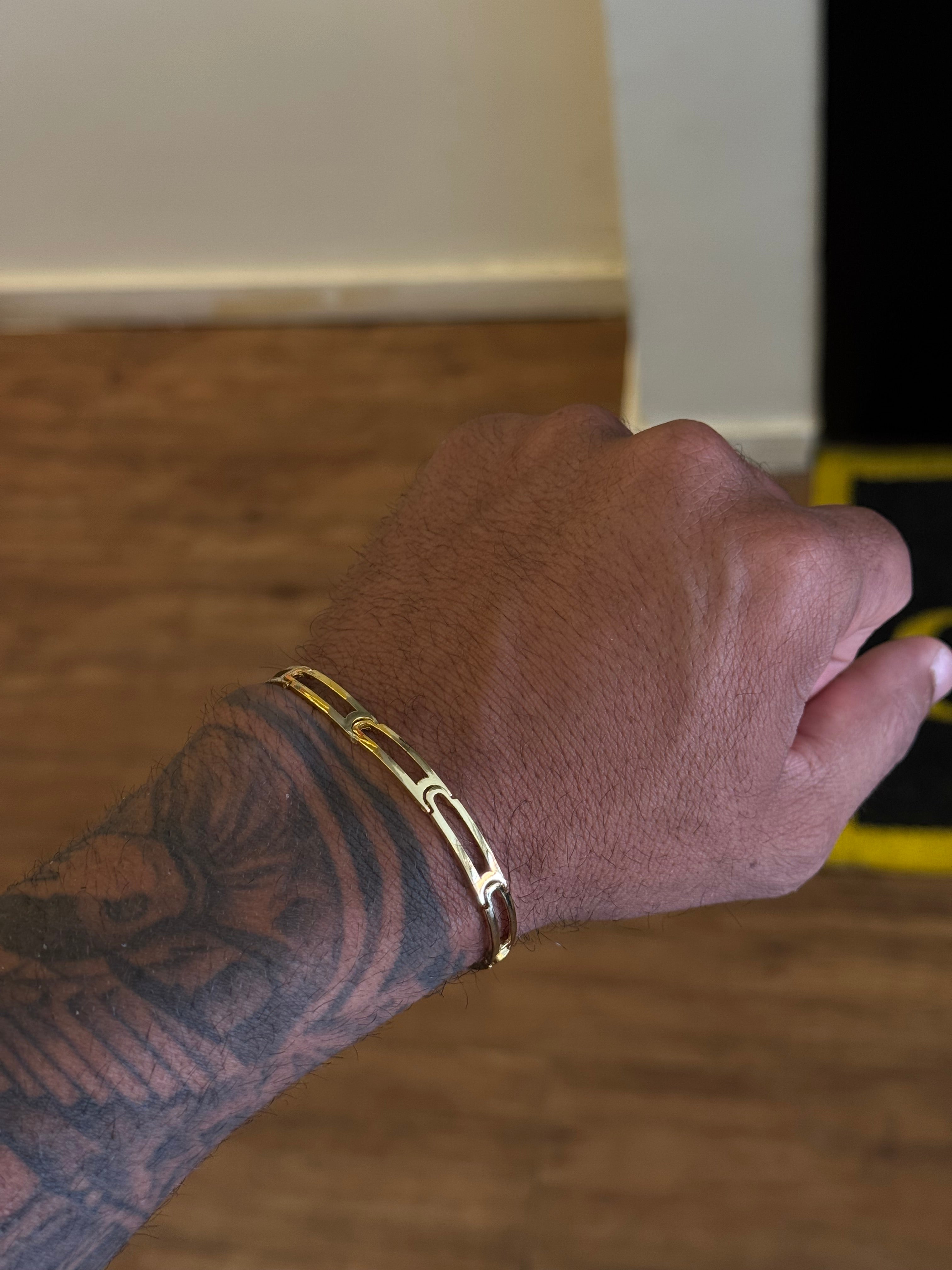 BRACELETE VAZADO 6MM BANHADO A OURO 18K