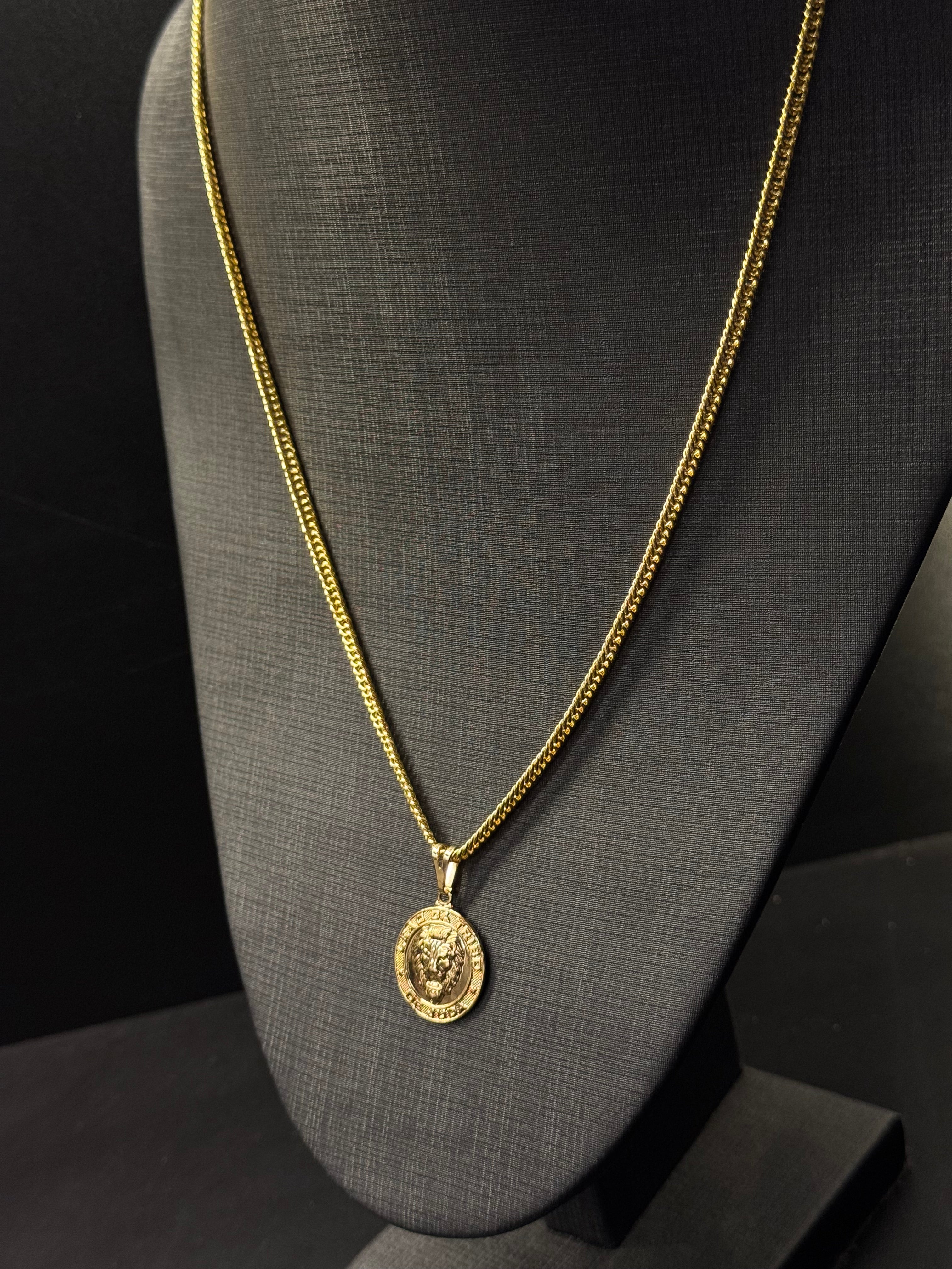 CORRENTE LACRAIA 3MM + PINGENTE BANHADO A OURO 18K