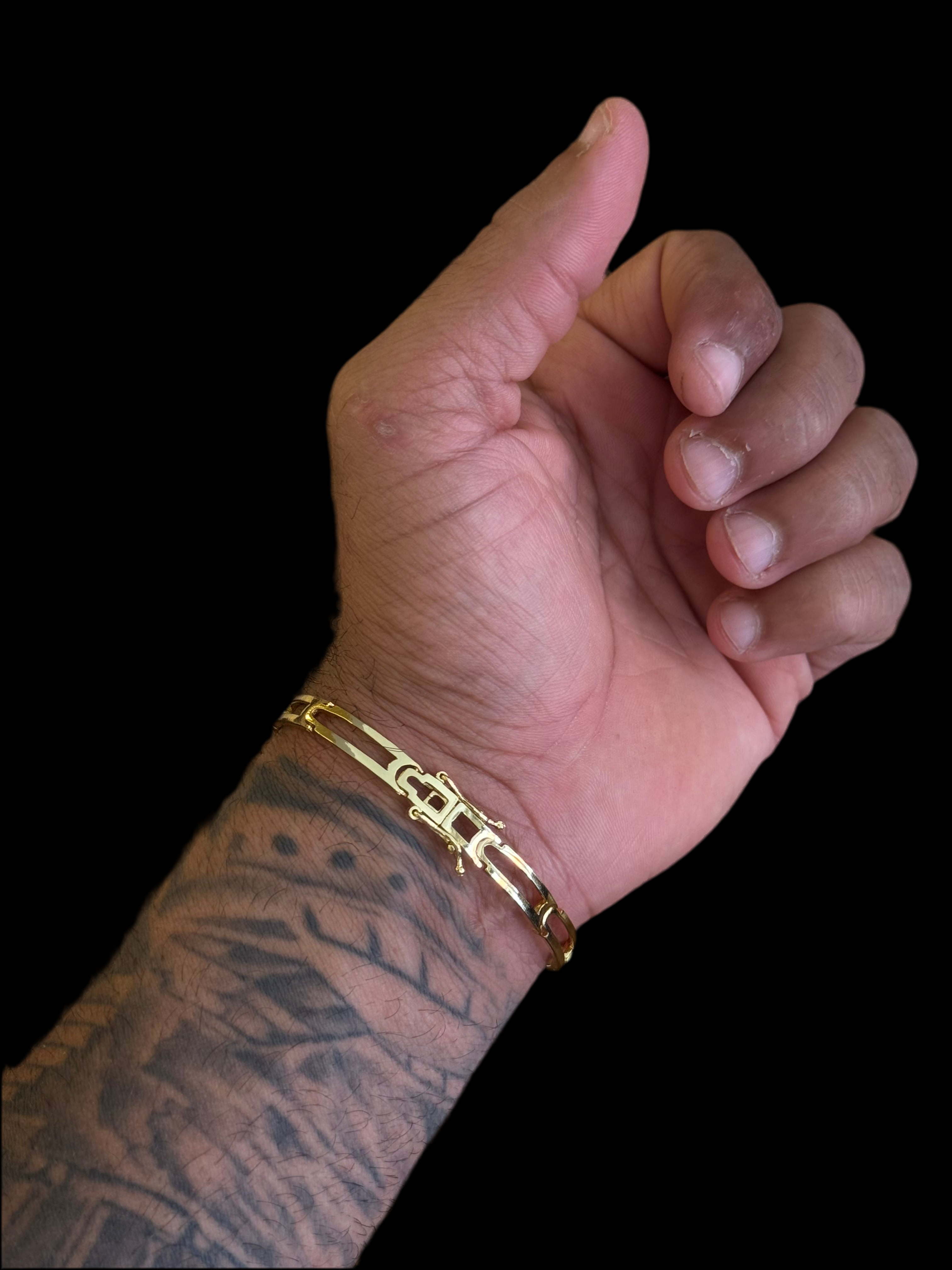 BRACELETE VAZADO 6MM BANHADO A OURO 18K