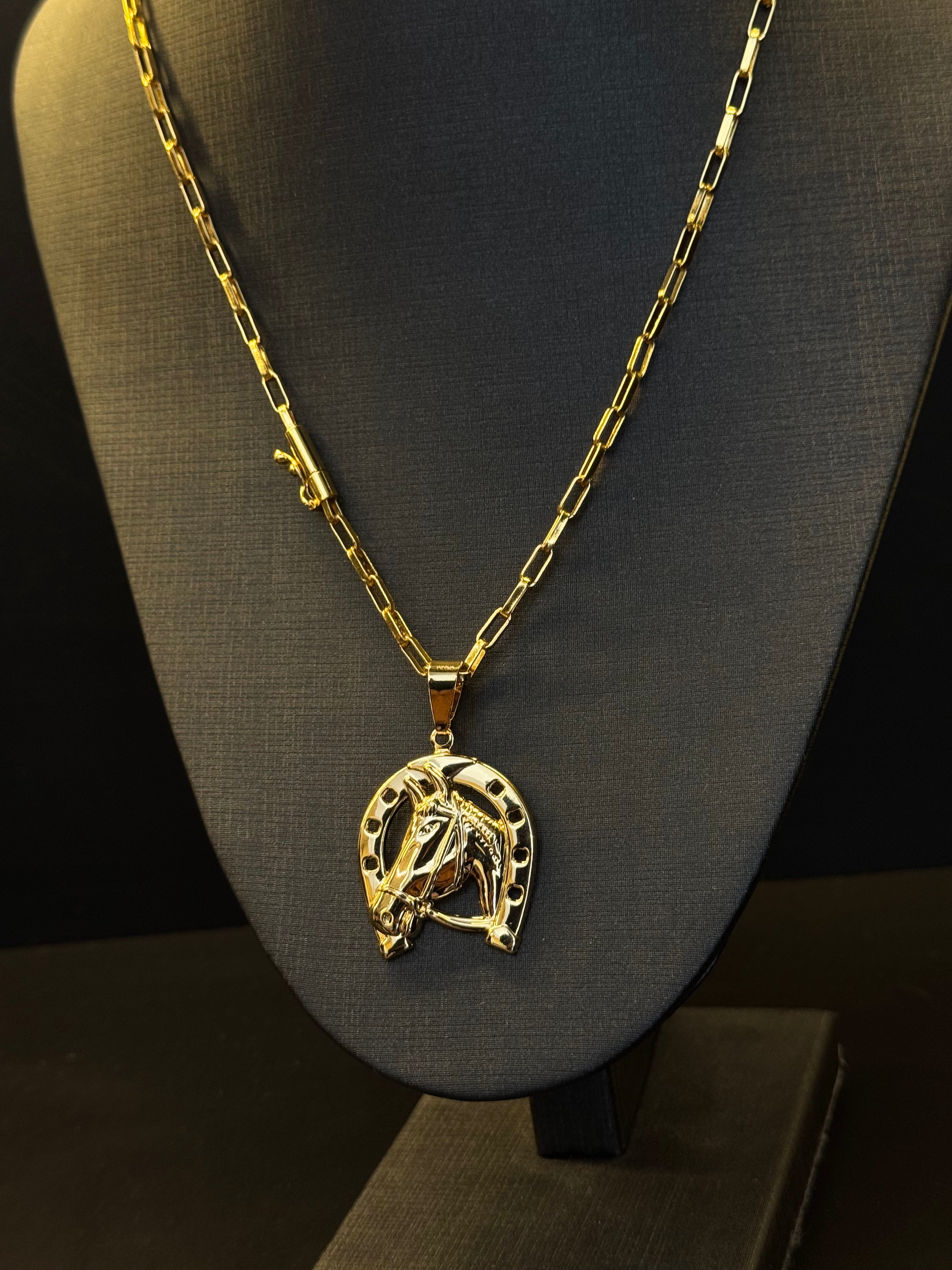 KIT CARTIER CORRENTE + PULSEIRA 5MM | Pingente Cavalo 🐴 BANHADO A OURO 18K