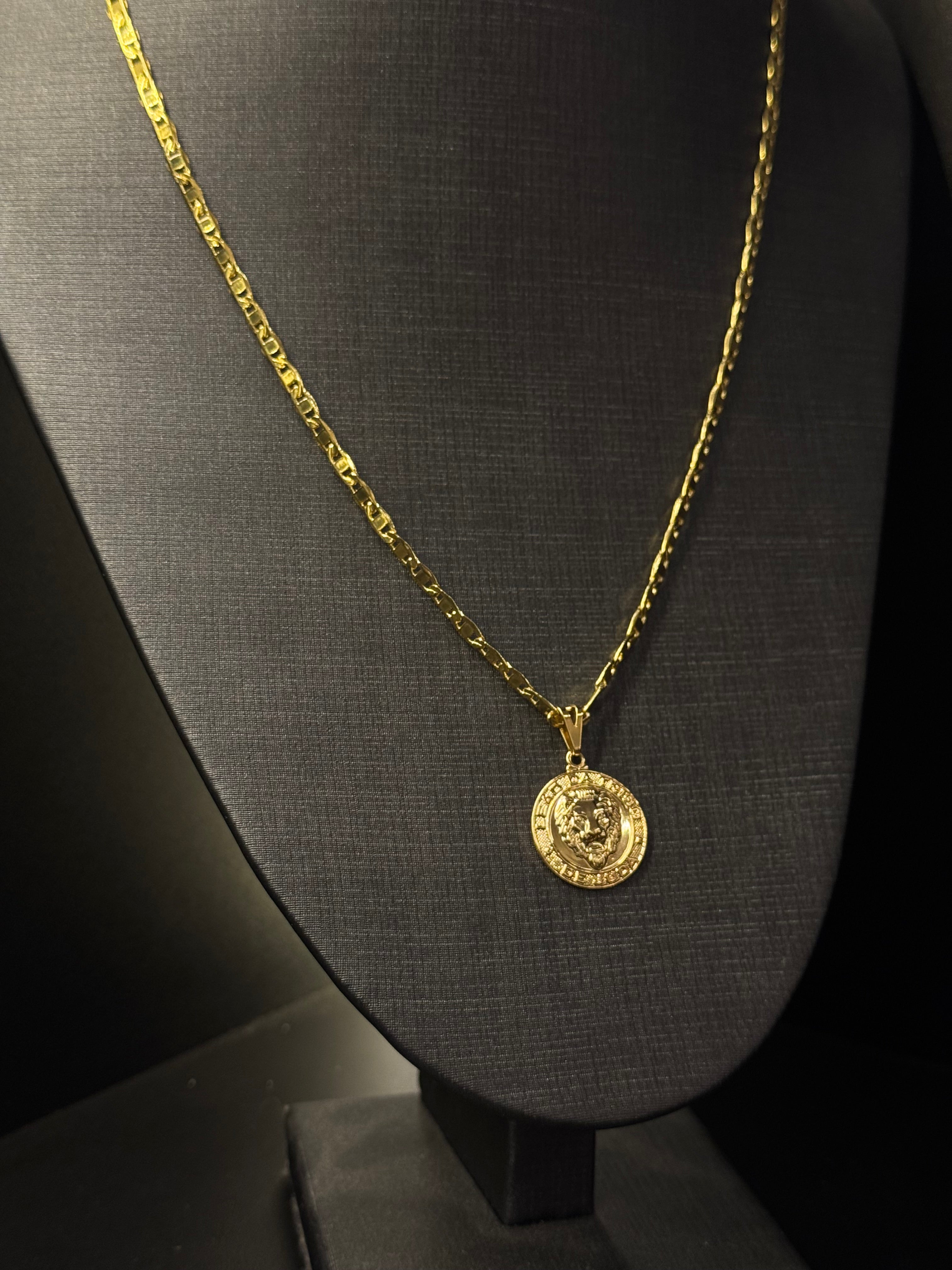 CORRENTE PIESTRINE 3MM + PINGENTE BANHADO A OURO 18K
