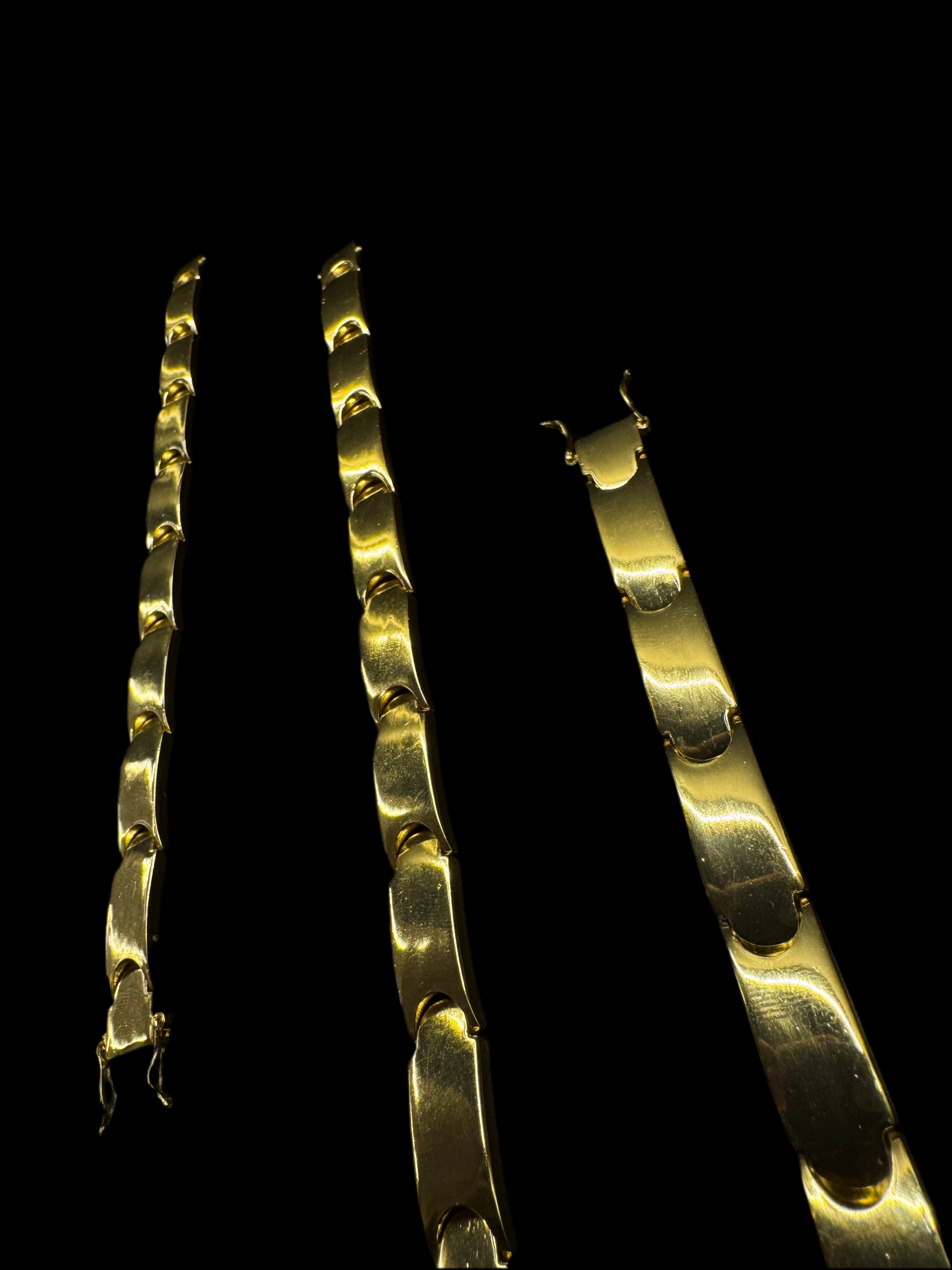 Bracelete liso de 10MM BANHADO A OURO 18K