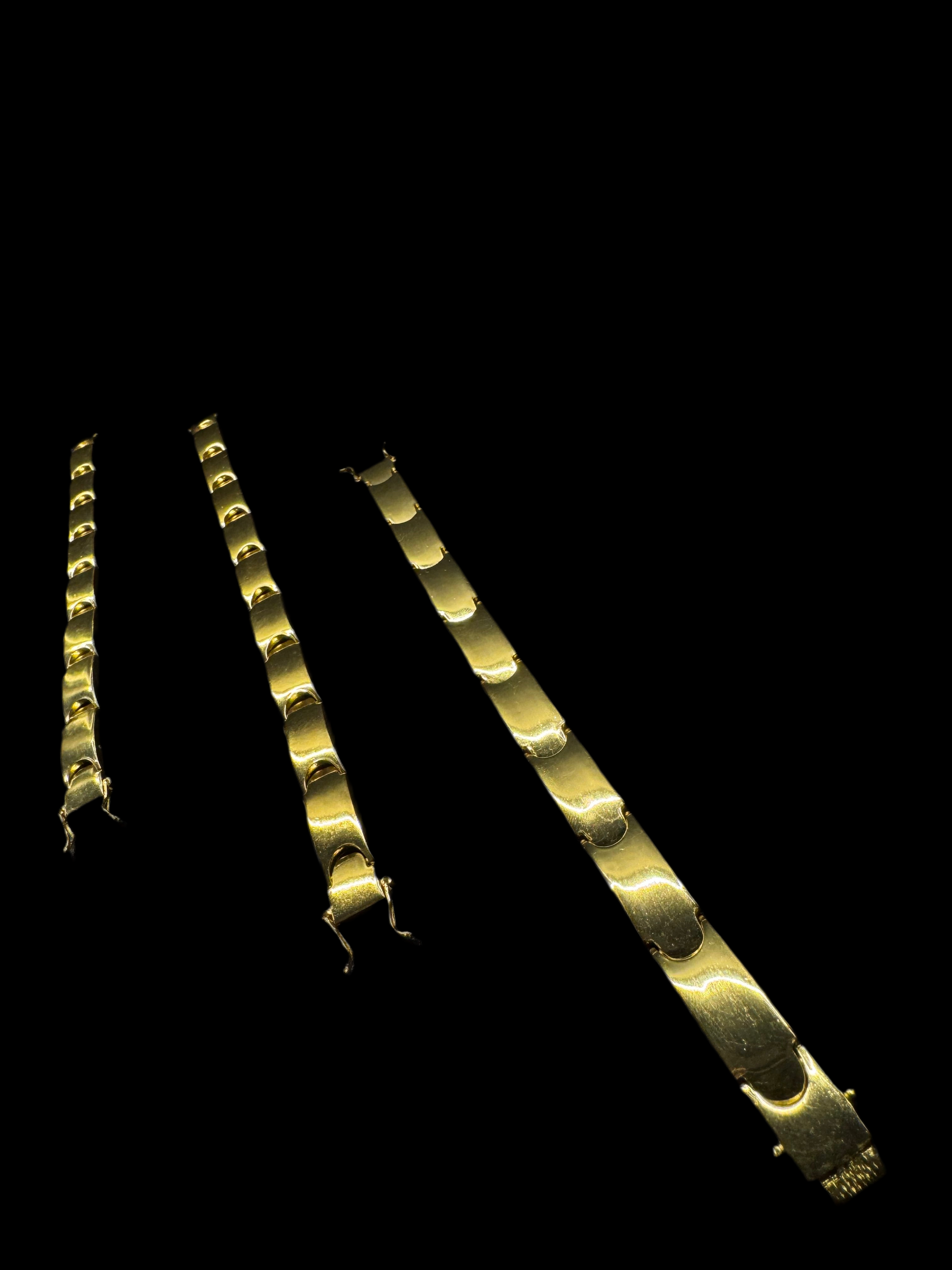 Bracelete liso de 10MM BANHADO A OURO 18K