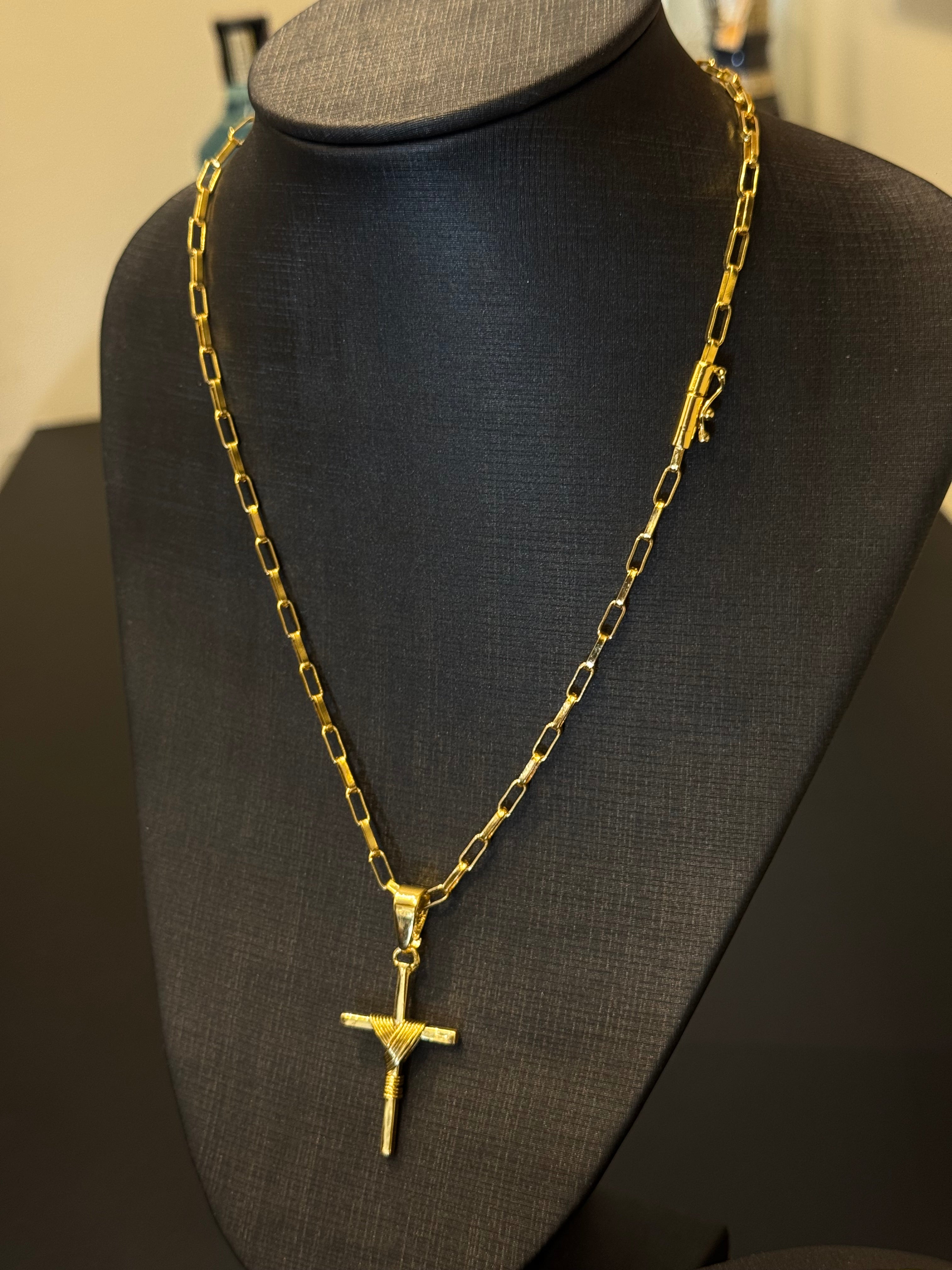 Kit Corrente e Pulseira Tijolinho 5 mm – Banhado a Ouro 18K