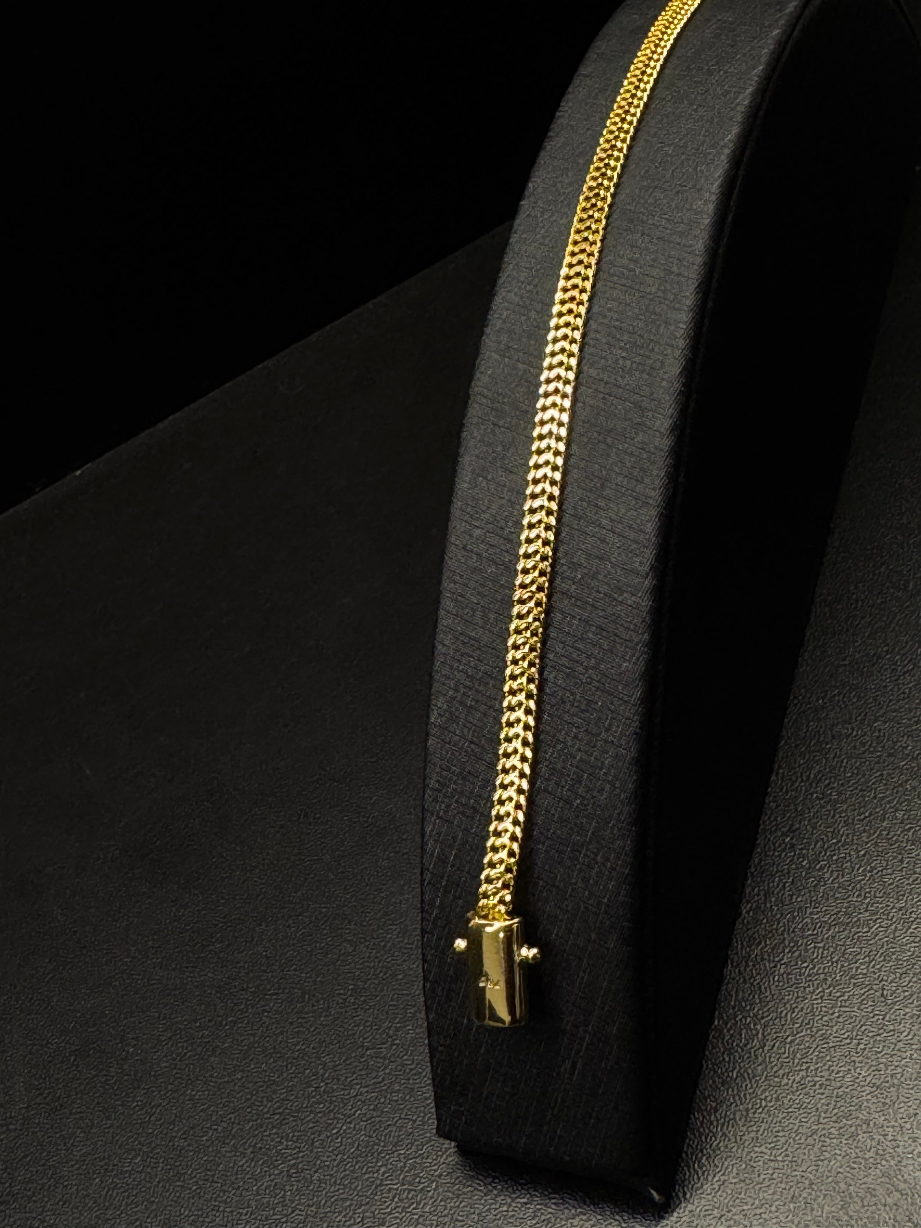 PULSEIRA DUPLO GRUMET 4MM BANHADO A OURO 18K