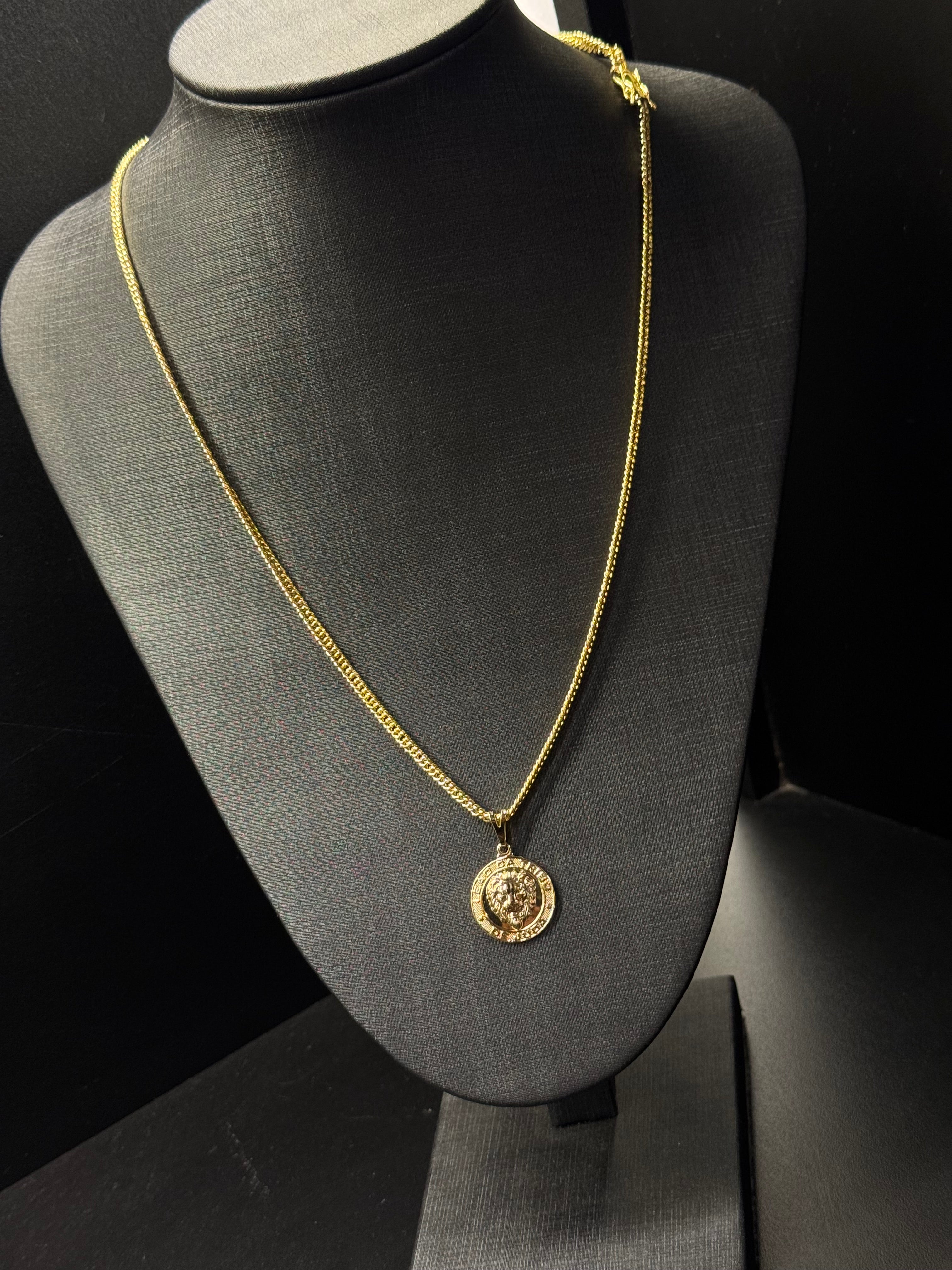 CORRENTE LACRAIA 3MM + PINGENTE BANHADO A OURO 18K