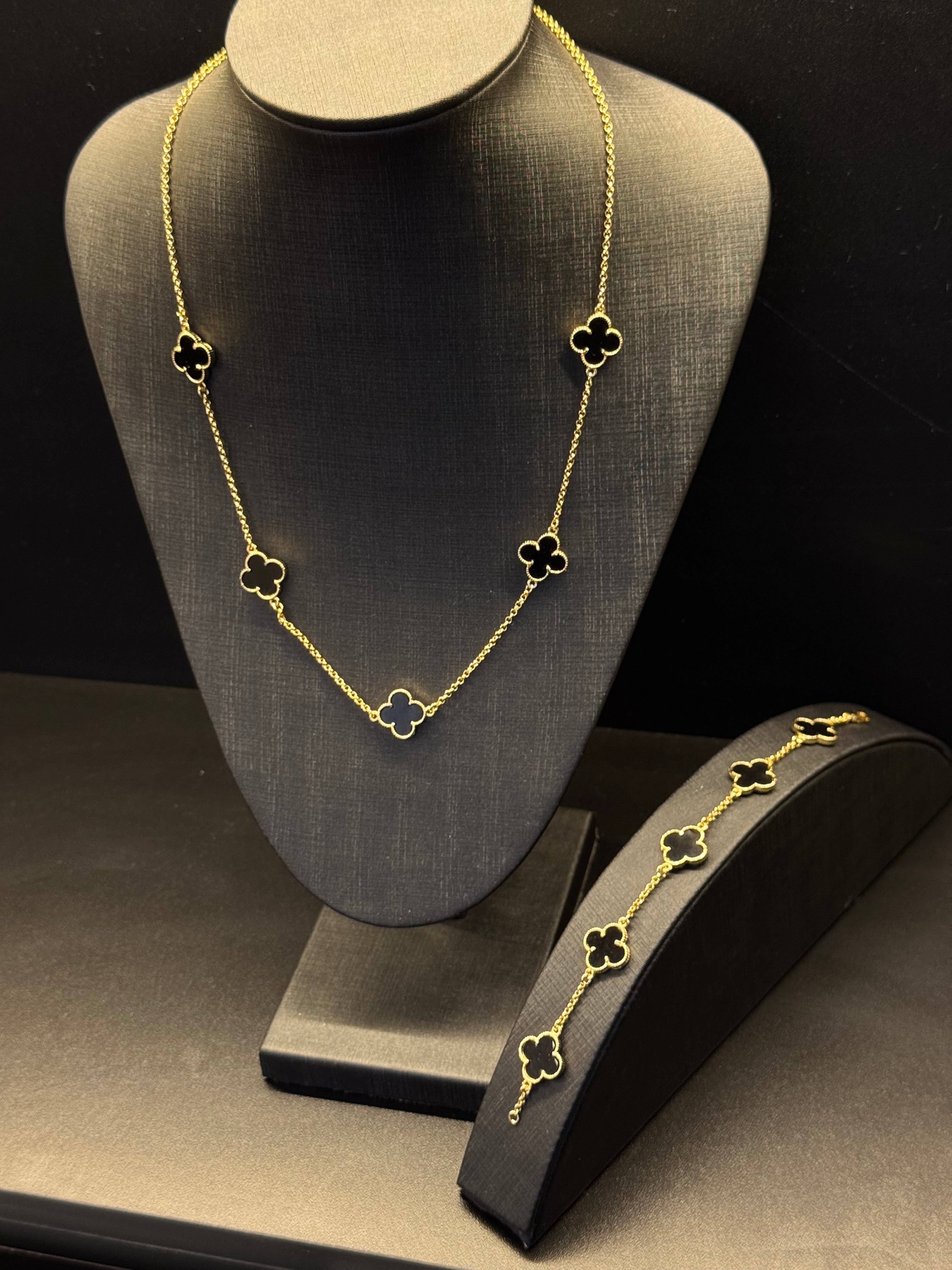 KIT TREVO🍀 CORRENTE + PULSEIRA BANHADO A OURO 18K