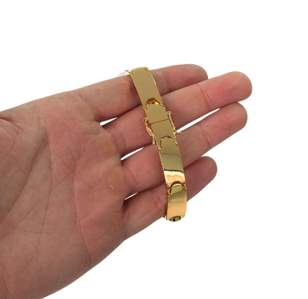 Bracelete liso de 10MM BANHADO A OURO 18K