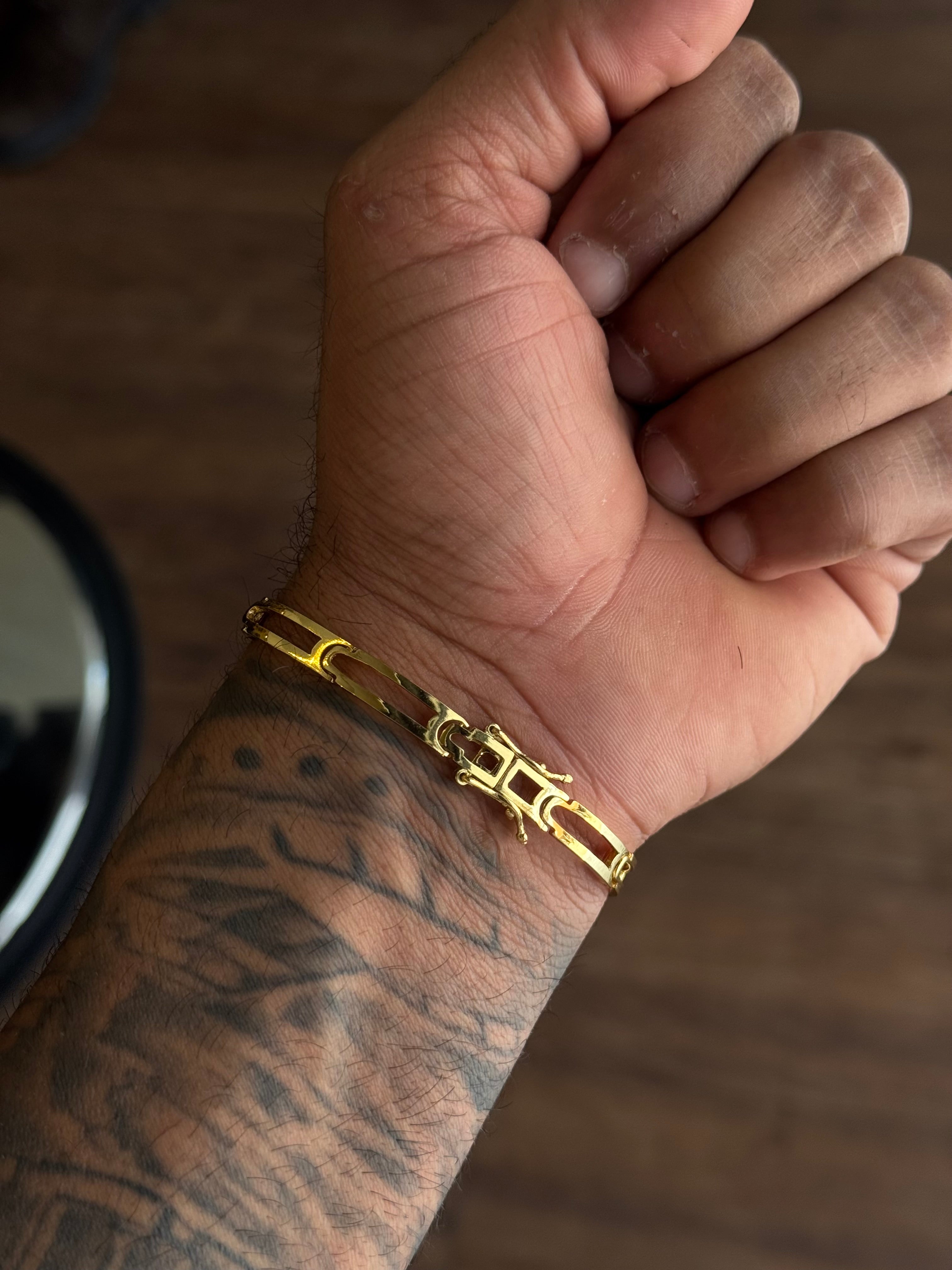 BRACELETE VAZADO 6MM BANHADO A OURO 18K