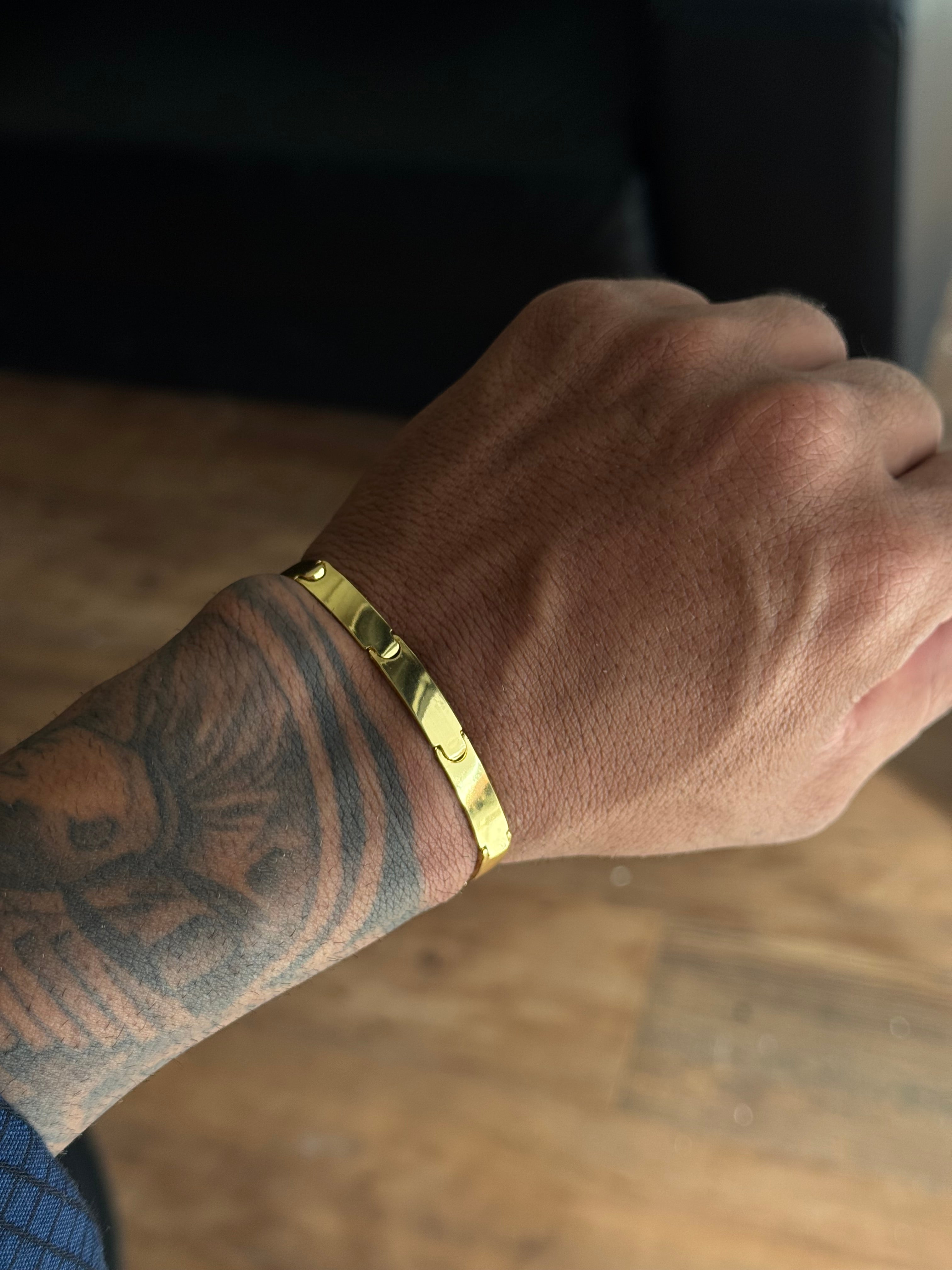 BRACELETE LISO 6MM BANHADO A OURO 18K