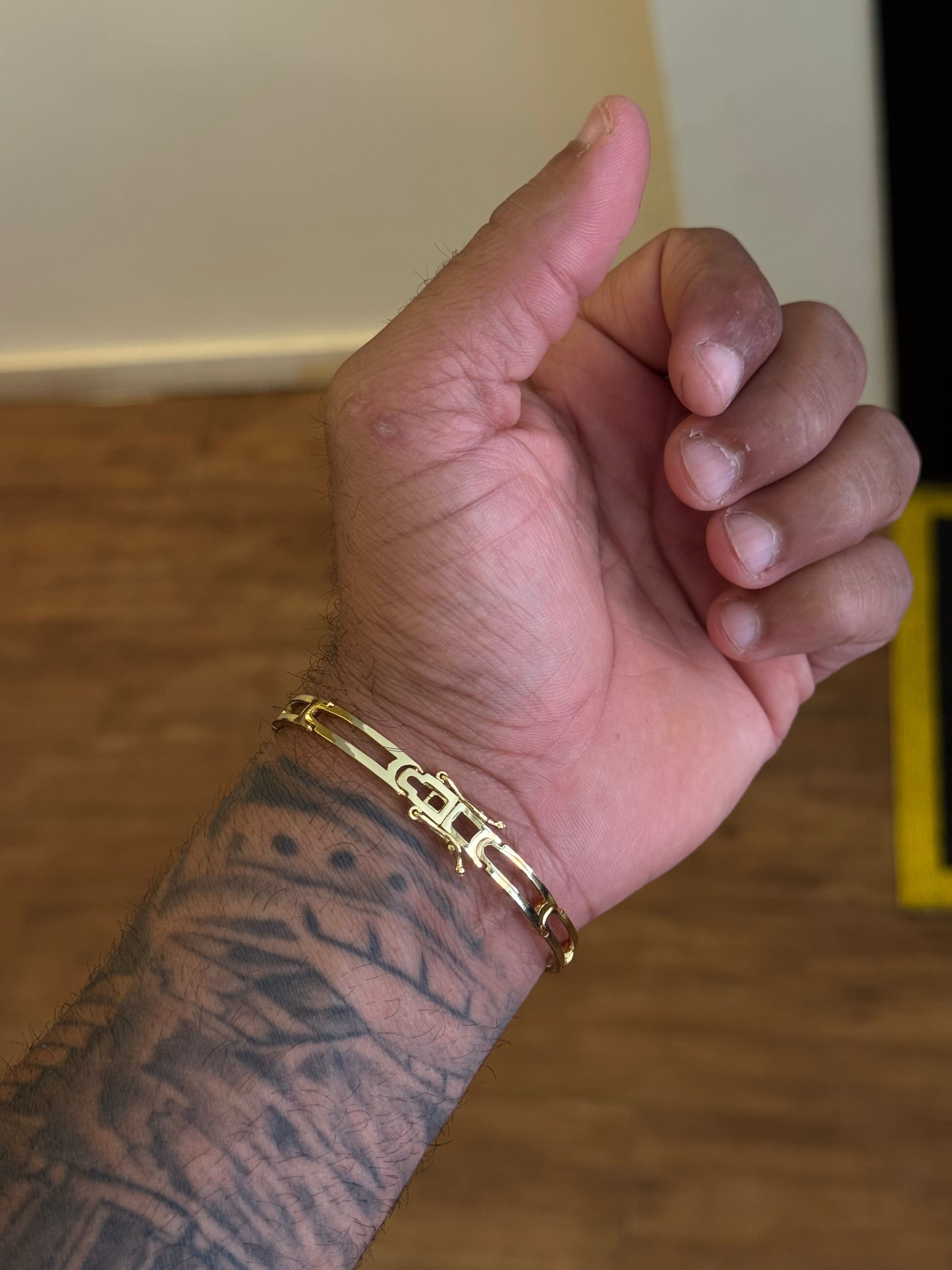 BRACELETE VAZADO 6MM BANHADO A OURO 18K