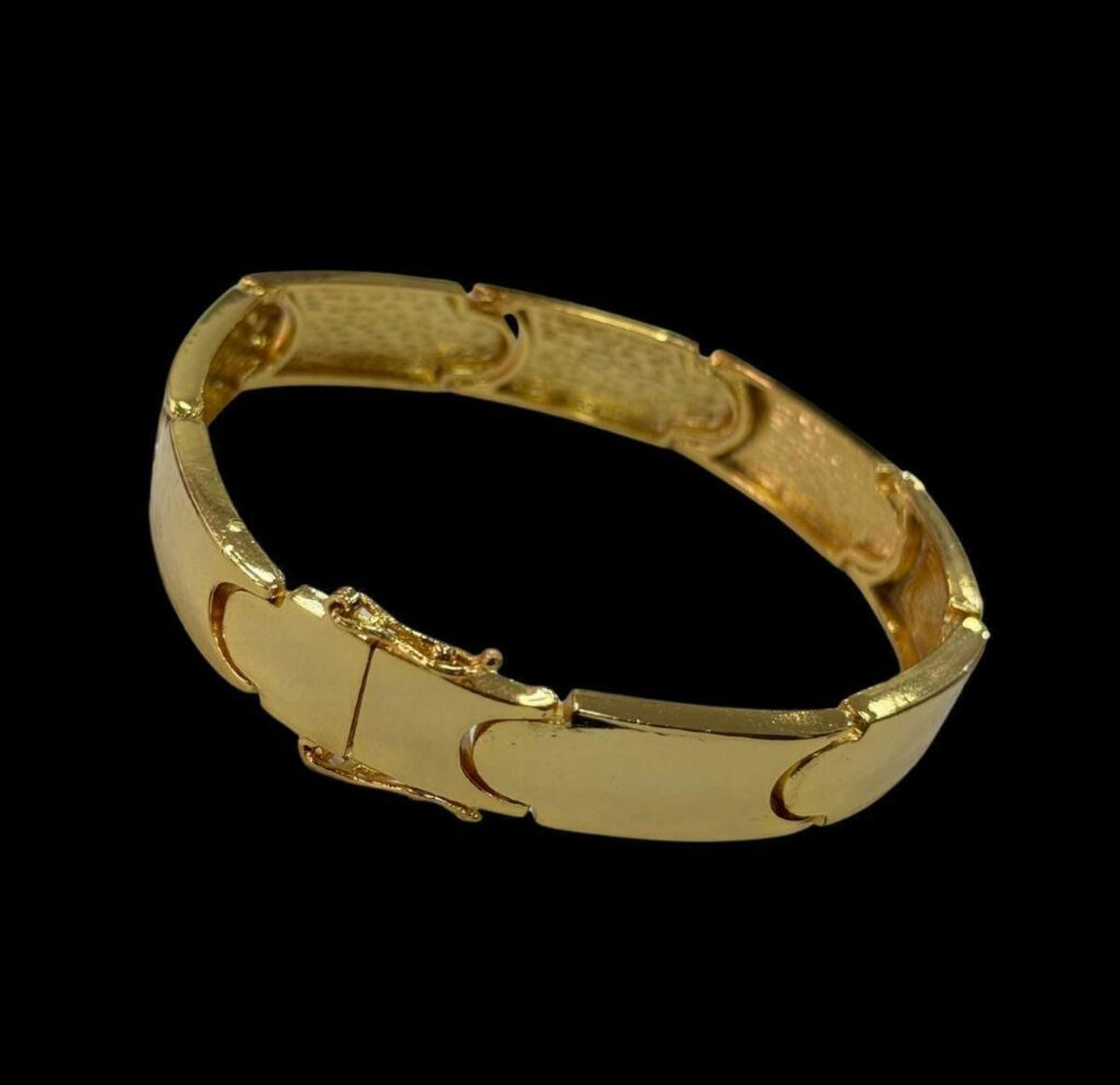Bracelete liso de 10MM BANHADO A OURO 18K