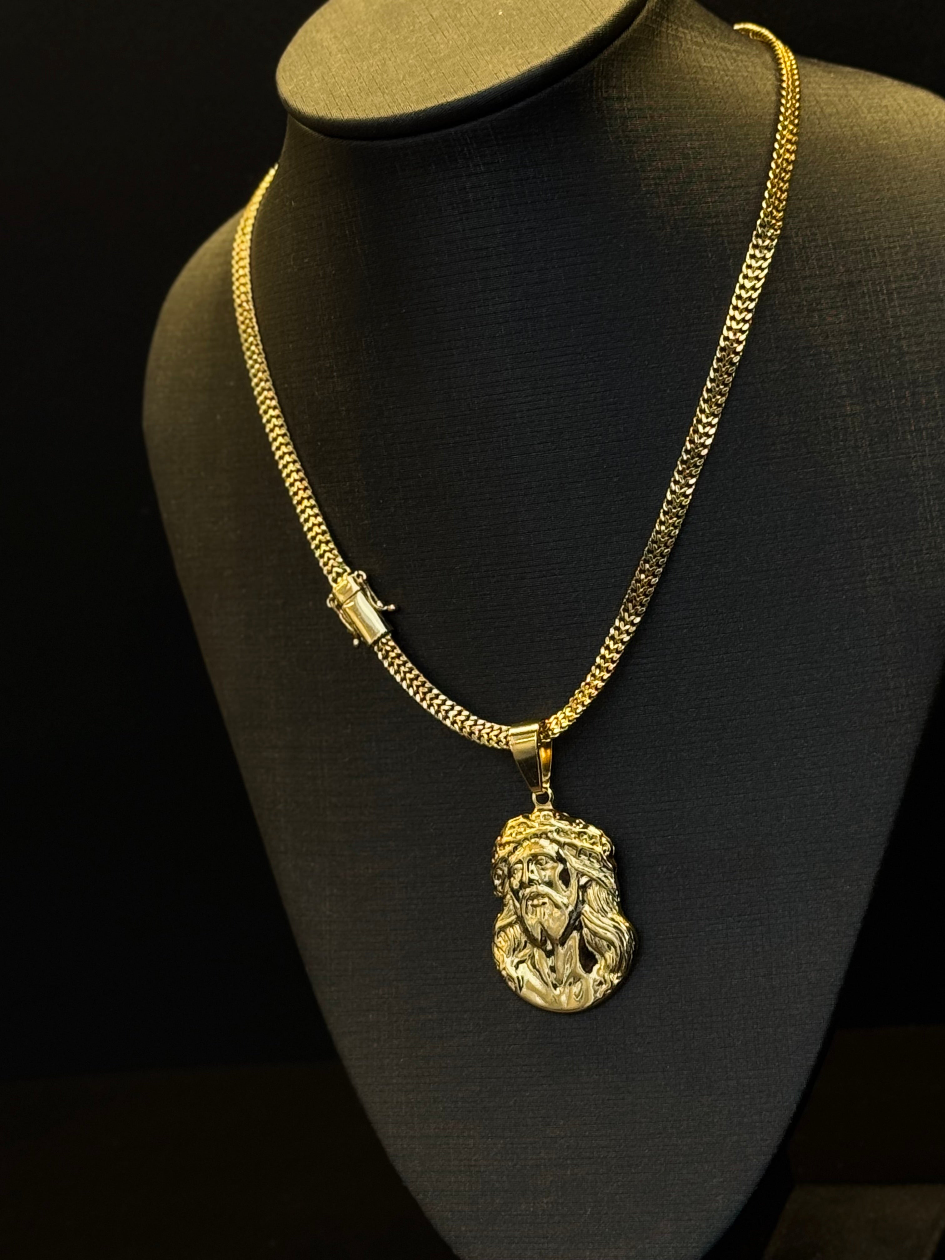 Corrente Dublo Grumet 4mm + Pingente Banhado a Ouro 18k | Fecho Duplo | Marcação 750