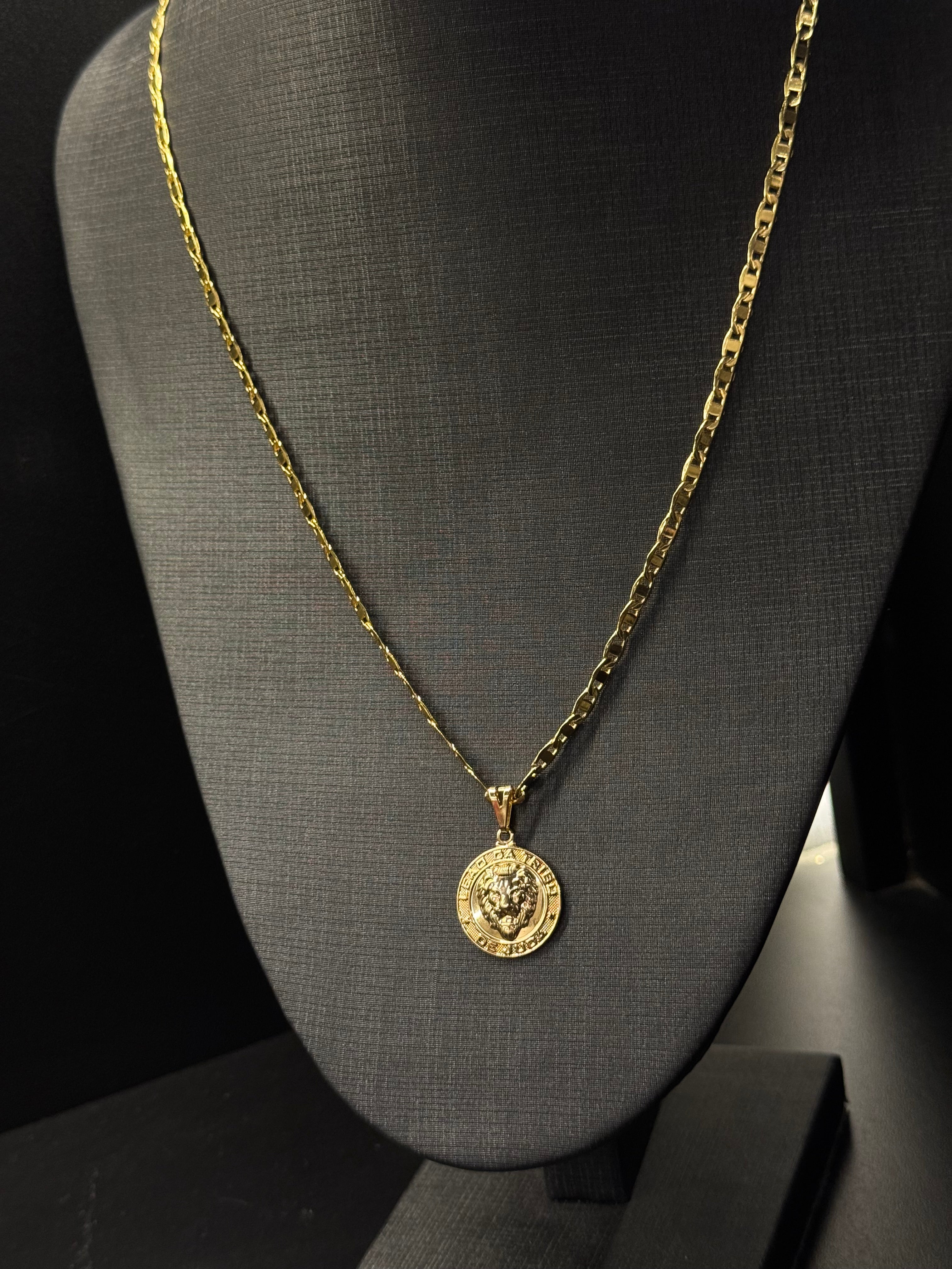 CORRENTE PIESTRINA 3MM + pingente BANHADO A OURO 18K