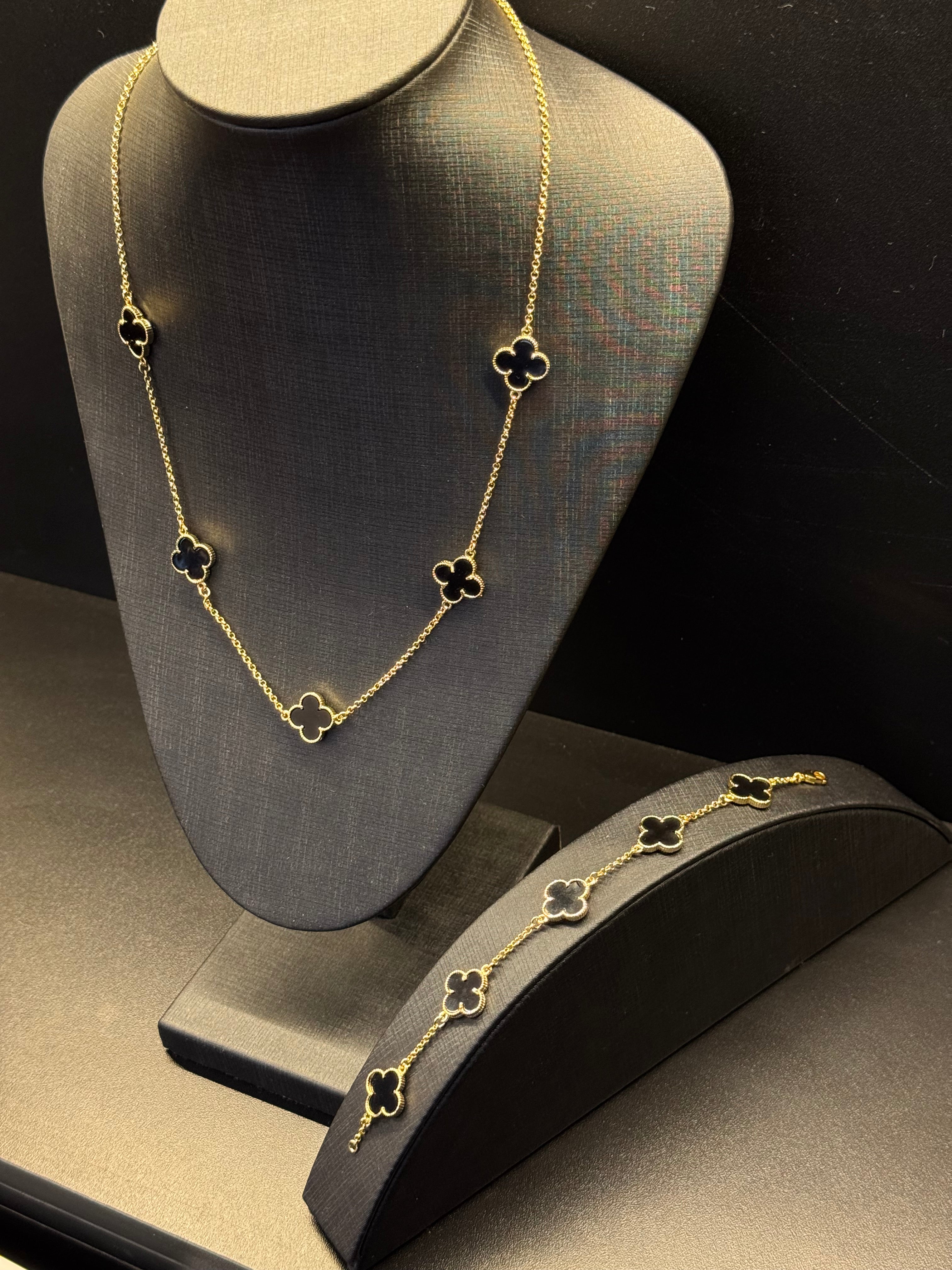 KIT TREVO🍀 CORRENTE + PULSEIRA BANHADO A OURO 18K